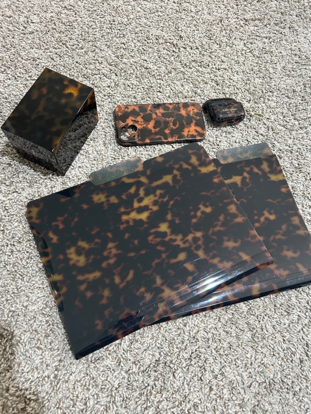 kate spade Tortoiseshell Tablet Sleeve & Accessories Set - Brown/Black